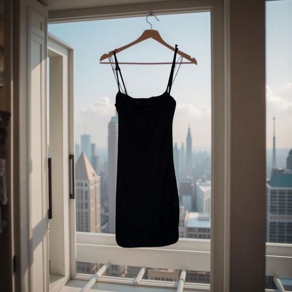 Better Be Spaghetti Strap Black Slim Fitting Mini Dress Size Small - Picture 1 of 5